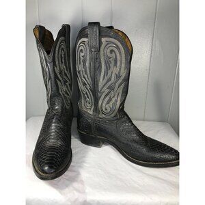 Vintage Durango Black Snakeskin Leather Cowboy Boots Men’s 10.5 D Western Rodeo